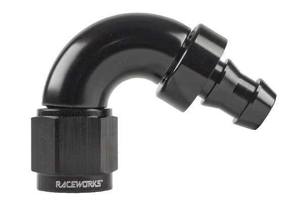 Raceworks Push Lock 120 Degree Fitting - (AN-6)