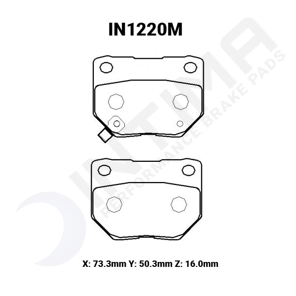 Intima SR Rear Brake Pads - WRX 01-07, R32/R33/R34 TURBO, Z32 300ZX