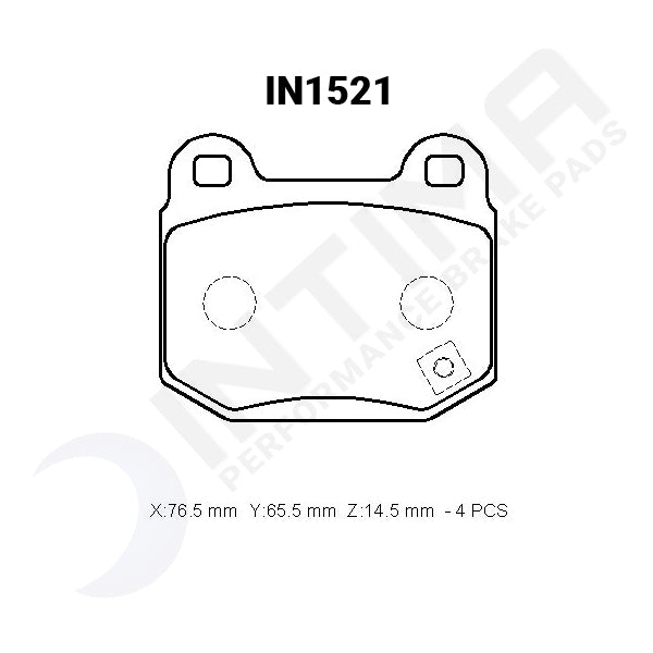 Intima SS Rear Brake Pads - EVO 5/6/7/8/9, WRX STI 02-17, 350Z TRACK, R32/R33/R34 BREMBO