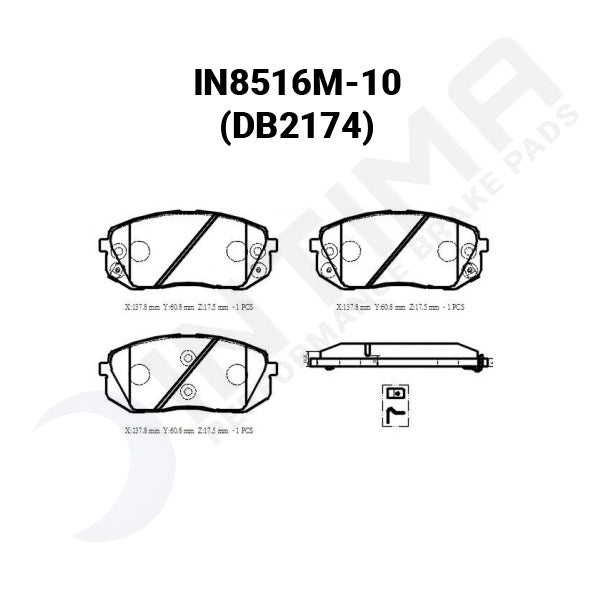 Intima SR Front Brake Pads - i20N/i30 SR & N-Line/Cerato GT