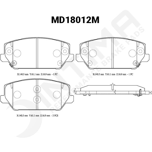 Intima SS Front Brake Pads - i30N/Kona N/Veloster N