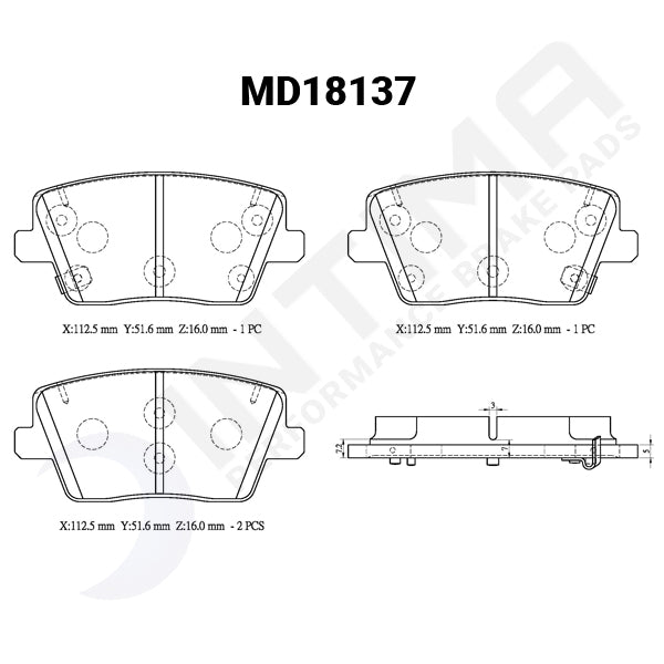 Intima SR Rear Brake Pads - i30N/Kona N/Veloster N