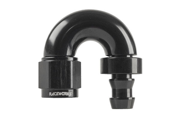 Raceworks Push Lock 180 Degree Fitting - (AN-4)