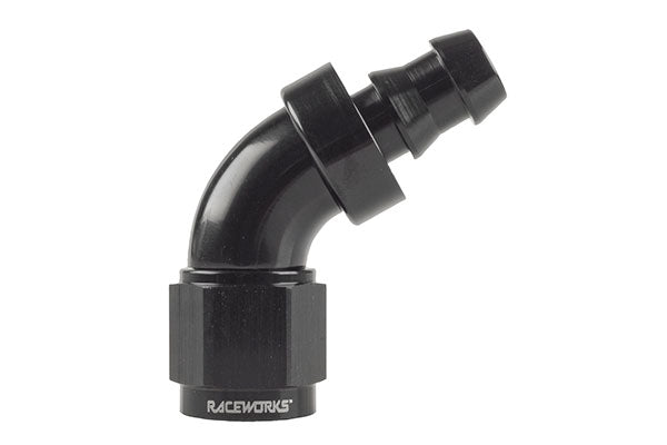 Raceworks Push Lock 60 Degree Fitting - (AN-4)