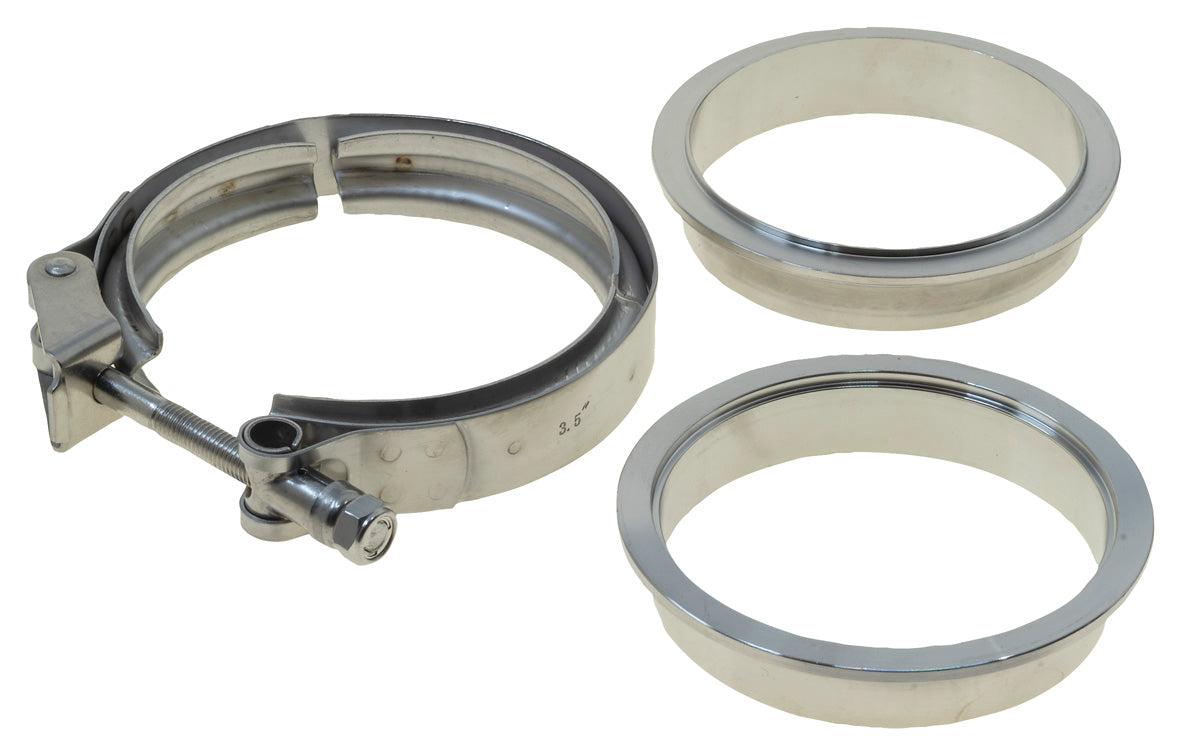 Raceworks Stainless Steel V-Band Flange & Clamp Kit - 3"