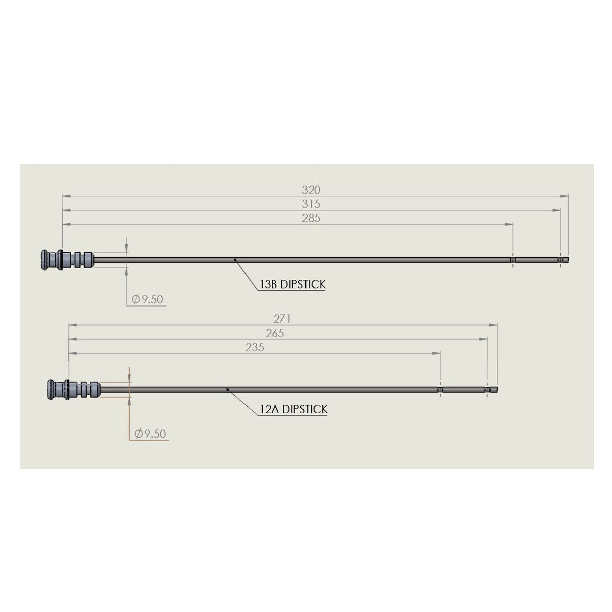 Billet Dipstick compatible with Mazda 12A / 13B