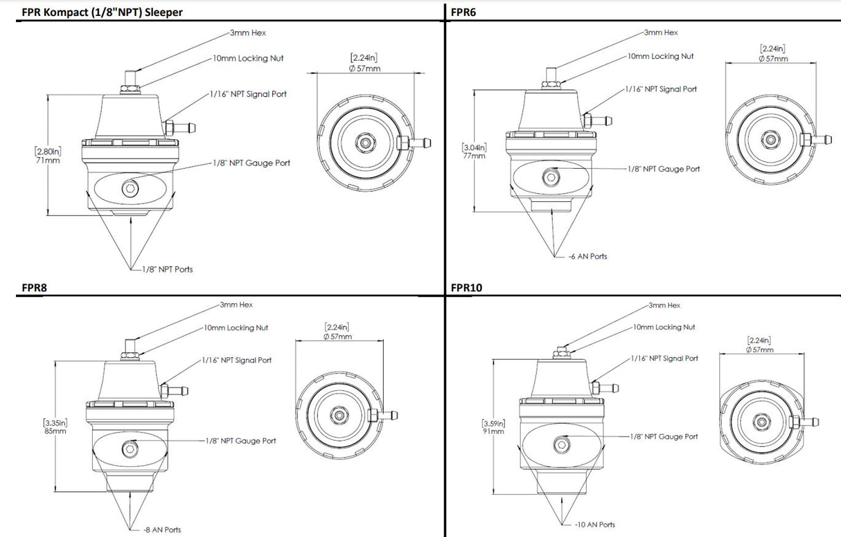 FPR6 Fuel pressure regulator -6AN