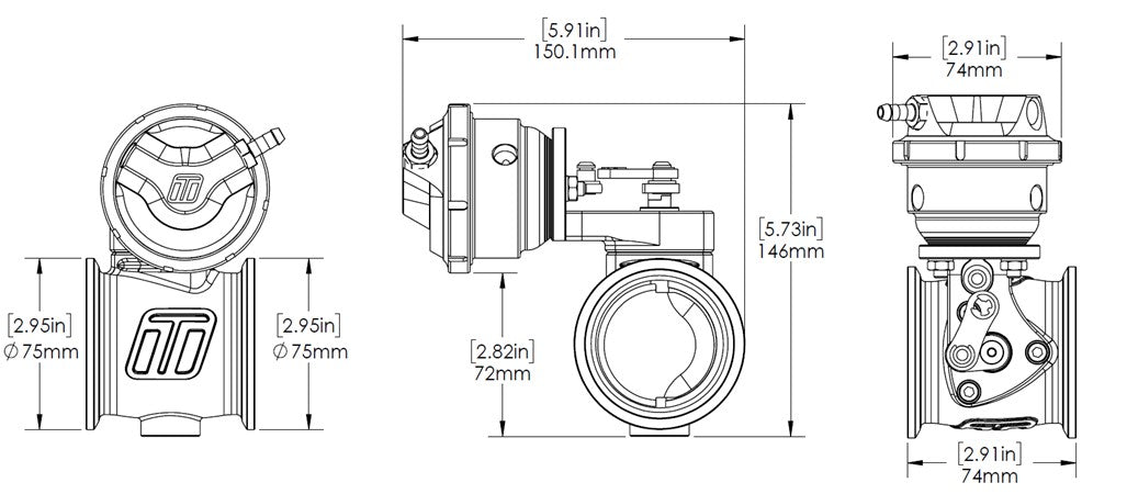 Pneumatic StraightGate50 6psi External Wastegate